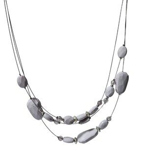 Elegant Multi Strand White Beaded Necklace Chunky Bead Statement Fashion Jewelry